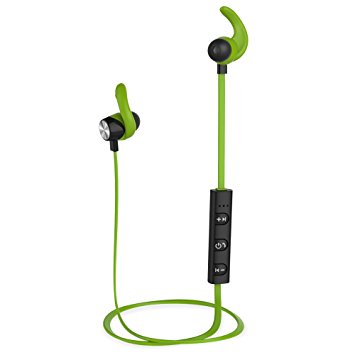 AY Wireless Earphones,Bluetooth V4.1 Headphones with Magnetic,Noise Cancelling Stereo In-ear Sports Earbuds,Lightweight Sweatproof Headsets Built-in Mic for Iphone,Ipad,Samsung,LG,Xiaomi and More Bluetooth-enabled Devices (Green)