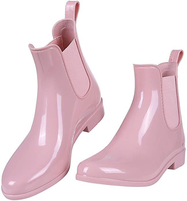 Evshine Women's Short Ankle Rain Boots Lightweight Chelsea Rain Boots Rubber Waterproof Booties