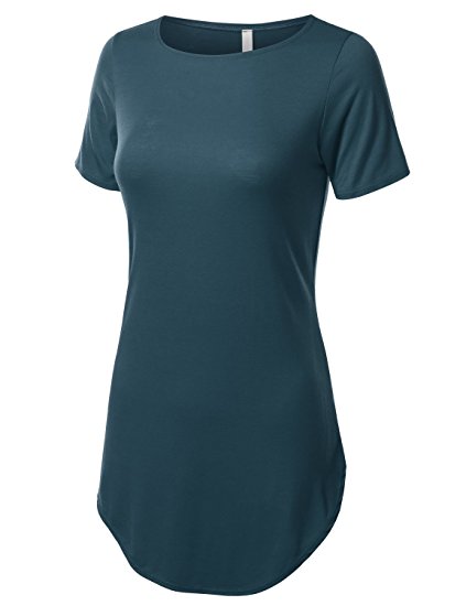 URBANCLEO Womens Side Slit Casual Beach Mini T Shirt Dress Jersey Elong Tshirts