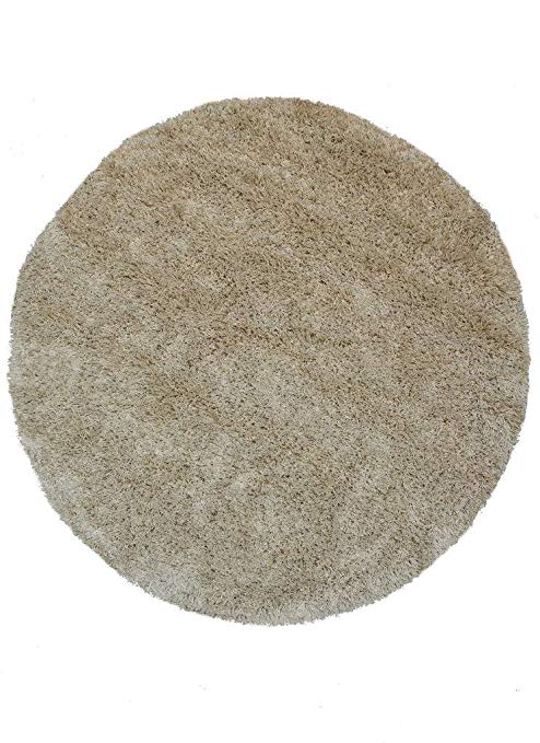 The Rug House Soft Non Shed Thick Plain Easy Clean Shaggy Rugs Ontario - 16 Colours 8 (Cream 150cm Circle)