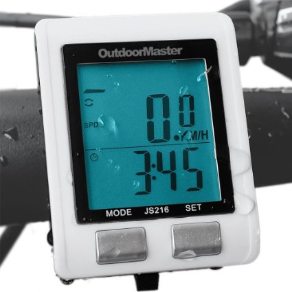 Outdoormaster Wireless Bike Computer, Waterproof Multifunction Cycling Speedometer With Backlit Display