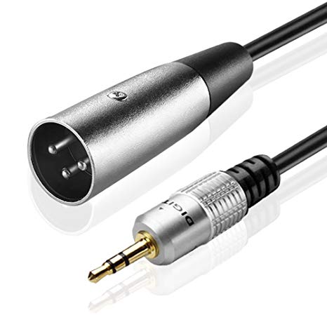 TNP Premium 3.5mm (1/8 Inch) TRS to XLR Male to Male Mono Microphone Adapter Cable (6FT) - 3.5mm Male to XLR Female, XLR to Auxiliary AUX Headphone Audio Jack Plug Converter Wire Cord