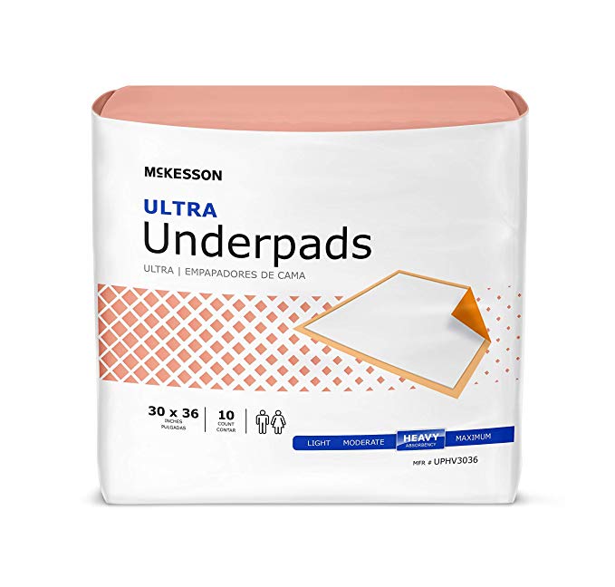 McKesson UPHV3036 StayDry Ultra Underpads, 30" x 36" (Pack of 100)