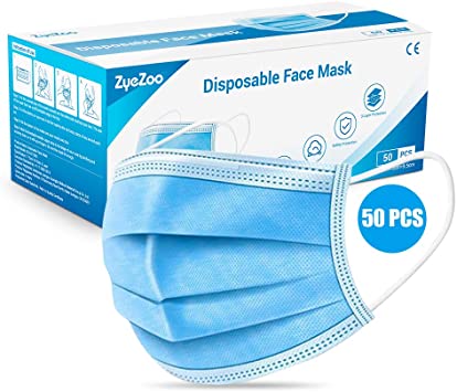 7 Days Delivery(US Shipping) - Disposable Medical Face Mask 3 Layers Filter Breathable Safety Mask with Elastic Earloop, for Family and Personal Health (50pcs)