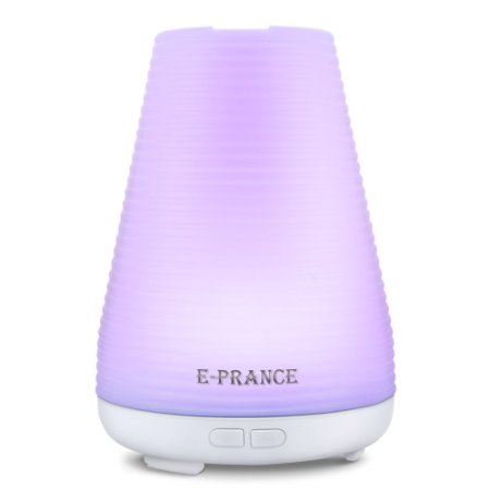 Aroma Diffuser- E-PRANCE 100ml Essential Oil Diffuser With colour changing Ultrasonic Silent Cool Mist Humidifier for Home Yoga Office SPA Bedroom
