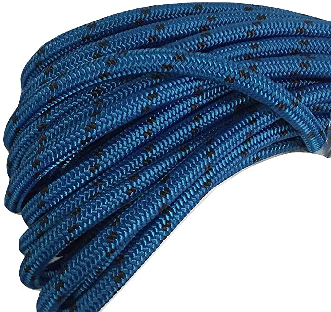 5/8 Inch by 150 Feet Double Braid Polyester Arborist Rope, Blue and Black