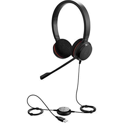 Jabra Evolve 20 UC Stereo Wired Headset/Music Headphones (U.S. Retail Packaging)