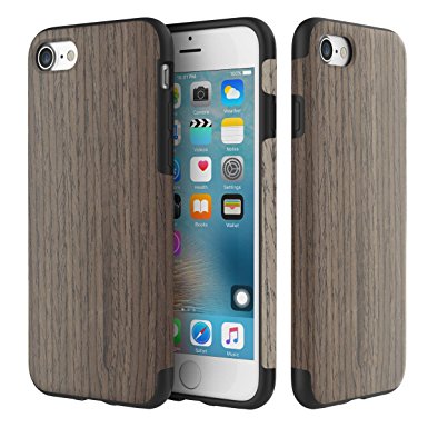 iPhone 7 Plus Case, [Dual Protection] Soft [Slim Fit] [Non slip] Hybrid [Natural Wood and TPU Rubber] Protective Wooden Case for Apple iphone 7 Plus/ iPhone 7 Pro