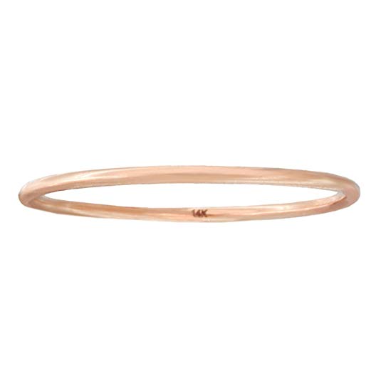 Automic Gold Solid 14k Yellow, White or Rose Gold Line Ring