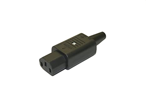 Interpower 83012500 IEC 60320 C13 Rewireable Connector, IEC 60320 C13 Socket Type, Black, 10A/15A Rating, 250VAC Rating