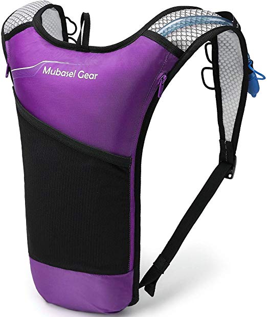 Hydration Backpack Pack with 2L BPA Free Bladder - Lightweight Pack Keeps Liquid Cool Up to 4 Hours - Great Storage Compartments - Outdoor Sports Gear for Running Hiking Cycling Skiing