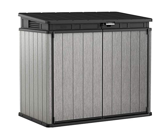 Keter 236905 Elite Outdoor Storage Shed, Grey/Black