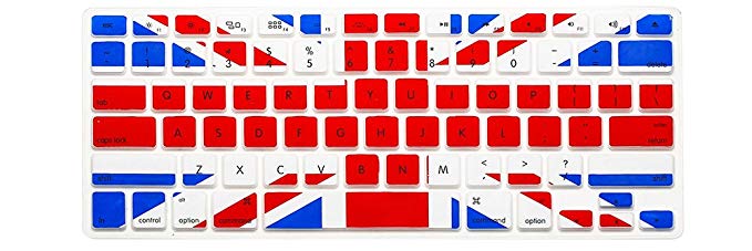 HRH Silicone Keyboard Cover Skin for MacBook Air 13,MacBook Pro 13/15/17 (with or w/Out Retina Display, 2015 or Older Version)&Older iMac USA Layout,England Flag