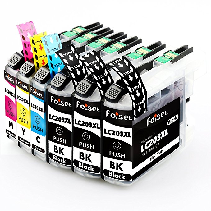 Foiset 6 Pack Replacement for LC203 203XL Ink Cartridge Compatible with Brother MFC J485DW J480DW J680DW J885DW J880DW MFC J5520DW J5620DW J5720DW J4420DW J4320DW J4620DW Printer