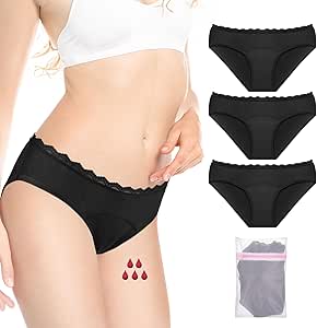 Rovtop Culotte menstruelle, 30ml d'absorption flux abondant, slips menstruels 4 couches anti-fuite pour règles, post-partum, récupération, sous-vêtements menstruels à large couverture avec sac à linge