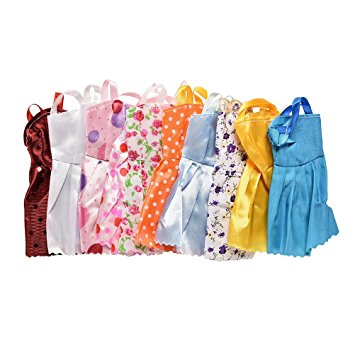 Happu-store(TM) 10 Pcs Mni Dolls Party Dress Gown Party Clothes For Barbie