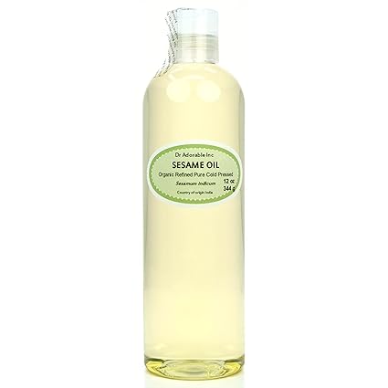 Dr Adorable - 12 oz - Sesame Seed Oil Refined - 100% Pure Natural Organic Cold Pressed