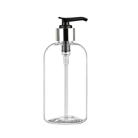 MoYo Natural Labs Boston Round Liquid Dispenser Soap Bottle 8 oz with Elegant Black Lotion Pump 236ml 8 ounce 1 pack soap dispenser