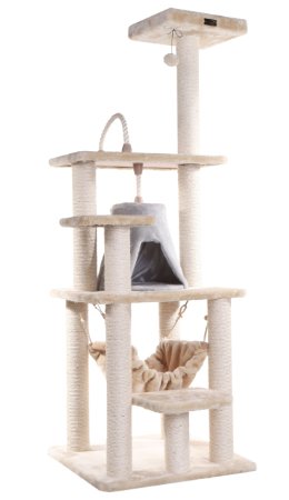 Armarkat Cat tree Furniture Condo, Height- 60-Inch to 70-Inch