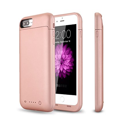 iPhone 7 / 8 Battery Case, TQTHL 4500mAh Slim External Rechargeable Protective Portable Charging Case for iPhone 7 ,8 (4.7 Inch) Extended Battery Cases Juice Bank-Rose Gold