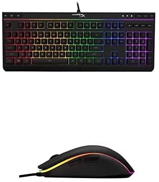 HyperX Alloy Core RGB – Membrane Gaming Keyboard, Comfortable Quiet Silent Keys with RGB LED Lighting Effects & Pulsefire Surge - RGB Wired Optical Gaming Mouse, Pixart 3389 Sensor up to 16000 DPI