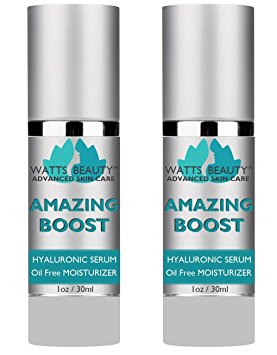 Watts Beauty Amazing Boost Hyaluronic Serum for Volumes of Moisture to Give Your Skin a Voluminous Boost While Taking Your Skin Care Routine to the Next Level - Smoothing Face Moisturizer (2oz)