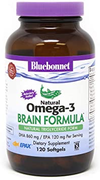BlueBonnet Nutrition Omega-3 Brain Formula Softgels, 120 Count