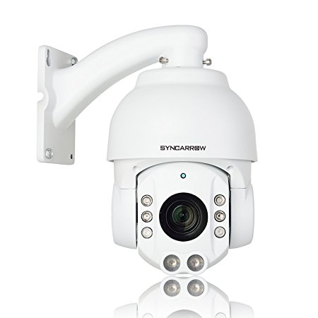 SyncArrow 4" AHD 1080P HD 2.0 Megapixel, 22x Optical Zoom, 200 Deg/s High Speed PTZ, 260ft (80M) IR Distance, IP66 Weatherproof Outdoor Security Dome Camera (D-4H20)
