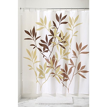 InterDesign 36521 Anzu Fabric Shower Curtain  - Standard, 72" x 72", Brown