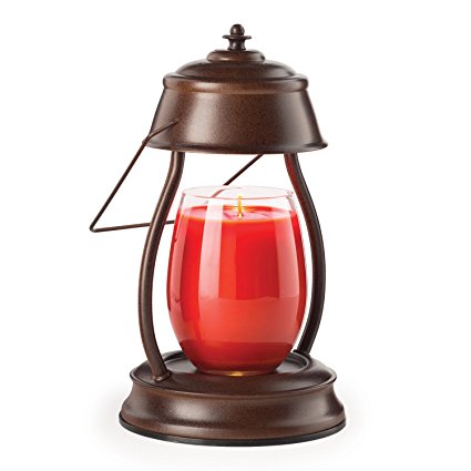 Candle Warmers Etc. Hurricane Candle Warmer Lantern, Rustic Brown
