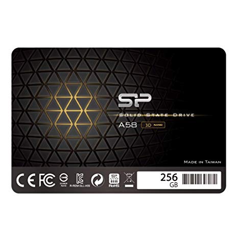 Silicon Power 256GB-SSD 3D NAND A58 SLC Cache Performance Boost SATA III 2.5" 7mm (0.28") Internal Solid State Drive