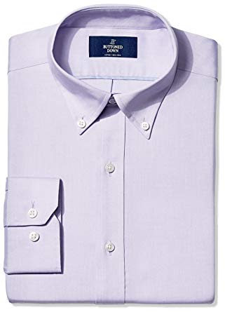 Amazon Brand - BUTTONED DOWN Men's Fitted Solid Pinpoint Dress Shirt, Supima Cotton Non-Iron