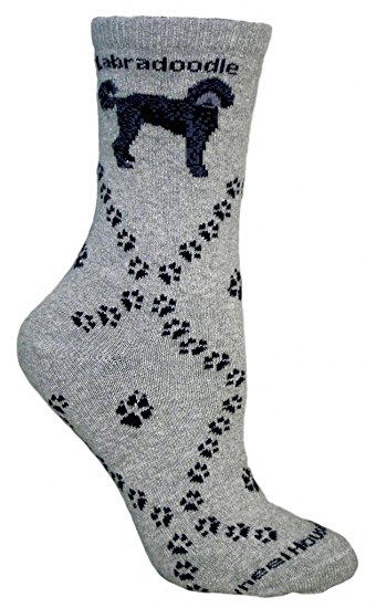 Labradoodle Dog Gray Cotton Ladies Socks
