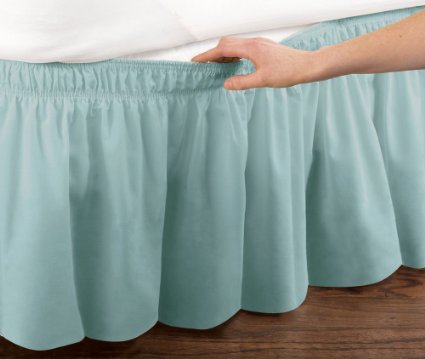 Madison Industries Wrap Around Bed Ruffle (Light Green, Twin Extra Long)