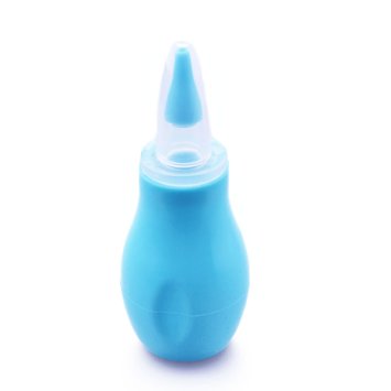 Baby Nasal Aspirator - New 2015 - Cleanable and Reusable - 100 BPA Free Food Grade Silicone - Babys Favorite Mamas Choice Aspirators from Bestie Baby Blue
