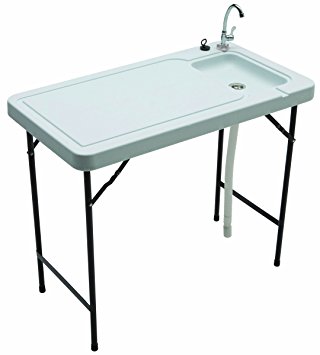 Tricam MT-2 Outdoor Fish and Game Cleaning Table with Quick-Connect Stainless Steel Faucet, 150-Pound Load Capacity