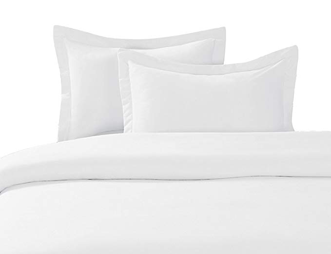 sheetsnthings 100% Cotton- Duvet Cover Set with Buttons Enclosure, 300TC - Solid White, Twin/Twin Extra Long (XL), 2PC Duvet Covers