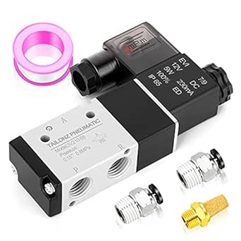 TAILONZ PNEUMATIC 1/4"NPT Solenoid Valve 3V210-08 DC12V Single Coil Pilot-Operated Electric 2 Position 3 Way Connection Type(Junction Box)