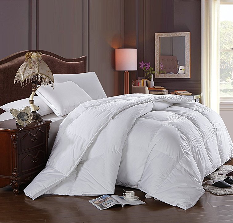 Royal Hotel Collection Oversized King/Calking Baffle Box White Down Alternative Comforter 110" Wide x 98" Long - Overfilled 100 ounces of Fill