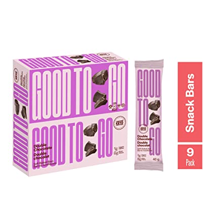 GOODTO GO Soft Baked Bars - Double Chocolate, 9 Pack - Gluten Free, Keto Certified, Paleo Friendly, Low Carb Snacks