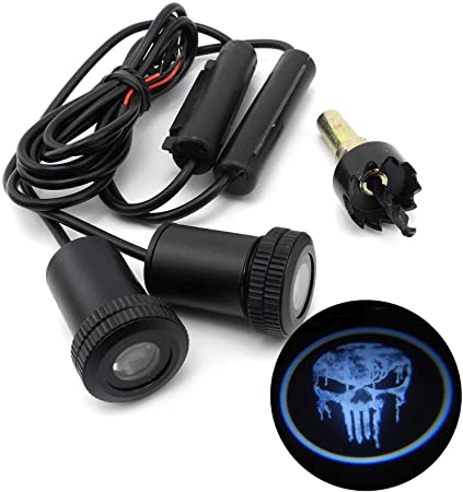 iNewcow Cool Pale Skull Ghost Devil Car Door LED Projector Light Courtesy Welcome Logo Light Shadow Ghost Laser Lamp for All Cars (2PCS)