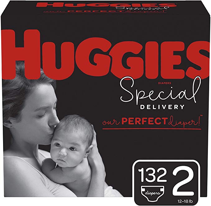 Huggies Special Delivery Hypoallergenic Diapers, Size 2 (12-18 lb.), 132 Count, One Month Supply