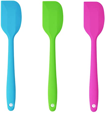 Belmalia Silicone Spatula Set, Ergonomic Handle, 22cm, 1x Blue, 1x Green, 1x Pink