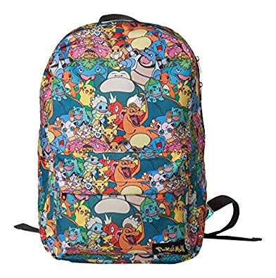Bioworld BIO-BP060805POK Pokemon All-over Characters Print Backpack Casual Daypack, Multicolour, 45 cm, 15 Litres