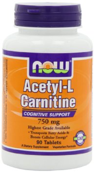 NOW Foods Acetyl L-Carnitine 750mg, 90 Tablets