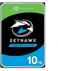 Seagate Skyhawk AI 10TB Surveillance Internal Hard Drive HDD–3.5 Inch SATA 6Gb/s 256MB Cache for DVR NVR Security Camera System with Drive Health Management-Frustration Free Packaging (ST10000VE0004)