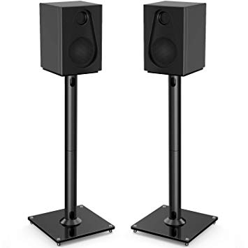 PERLESMITH Universal Floor Speaker Stands 26 Inch for Surround Sound, Klipsch, Sony, Yamaha, Polk & Other Bookshelf Speakers Weight up to 22lbs - 1 Pair