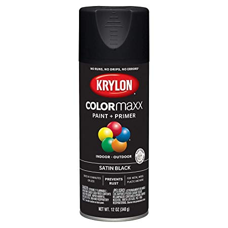 Krylon K05557007 COLORmaxx Spray Paint, Aerosol, Black