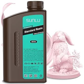 SUNLU 3D Printer Resin, 2000g Standard Photopolymer 405nm UV Curing Resin for 4K/8K LCD/DLP/SLA Resin 3D Printer, 3D Printing Liquid Fast Curing Resin, High Precision, Low Shrinkage, 2KG, Sakura Pink