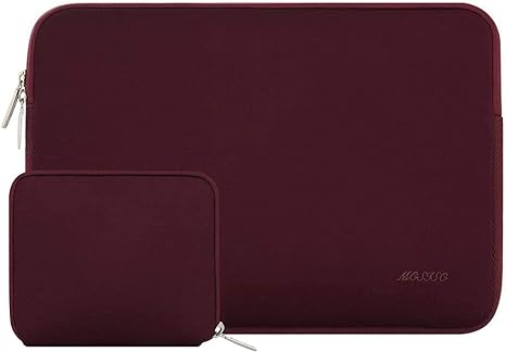 MOSISO Laptop Sleeve Compatible with MacBook Air/Pro, 13-13.3 inch Notebook, Compatible with MacBook Pro 14 inch M3 M2 M1 Chip Pro Max 2023-2021, Neoprene Bag with Small Case, Wine Red